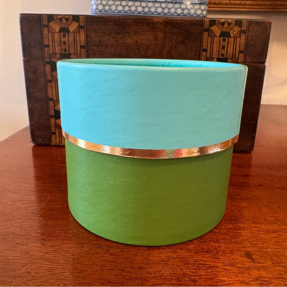Kate Spade Vintage Round Jewelry Box Blue Green